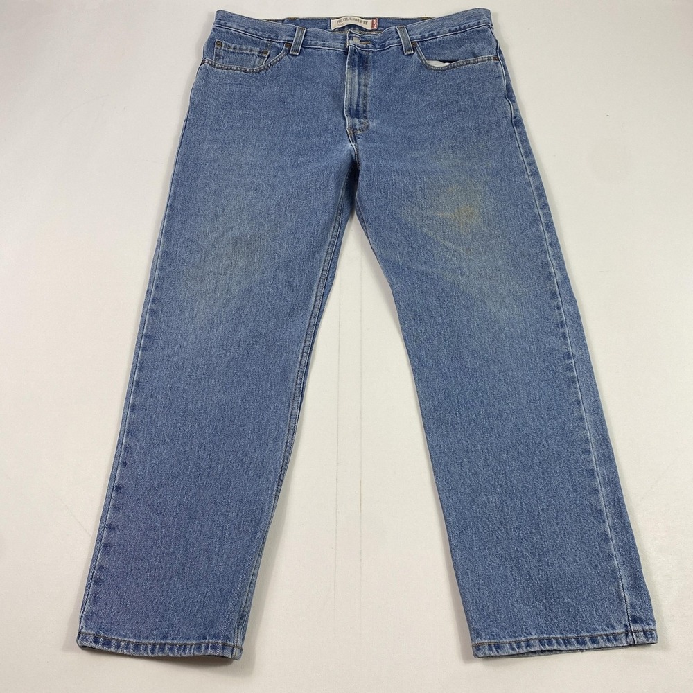 Levis 505 Jeans Mens 40x30‎ Blue Regular Fit Straight Leg Denim Pants Classic